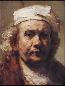 Rembrandt van Rijn, (1606-1669), autoportrait (détail), 1665, Huile sur toile, Kenwood House, London.